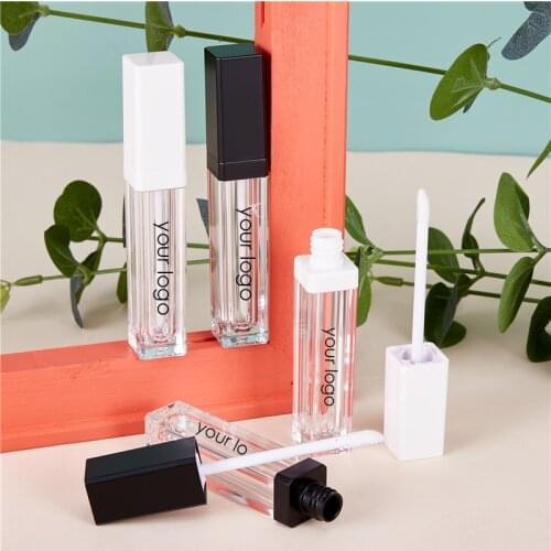 Wholesale Custom Logo Makeup Packaging Lip Gloss Tube with Your Logo Bulk Empty Wand Bottle 7ml Plastic Container Tubes