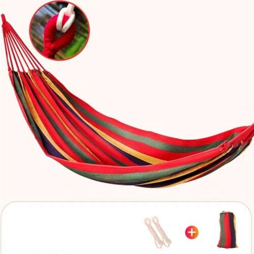 2021 New On Sale Single/Double 280x150cm Garden Swings Outdoor Camping Hammock Hanging Chair Bed Portable