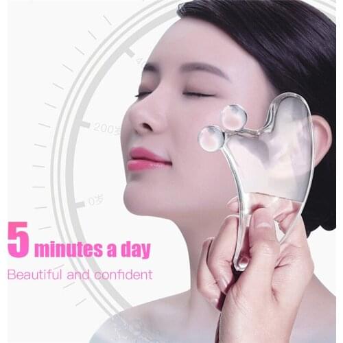 Transparent Crystal Guasha Board Facial Scraper Chinese Gua Sha Tools For Face Neck Back Body Acupuncture Pressure Therapy