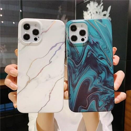 Moskado Luxury Marble Phone Case For iPhone 12 Pro Max 11 Pro Max X XR XS Max 7 8 Plus SE 2020 Shockproof Soft IMD Back Cover