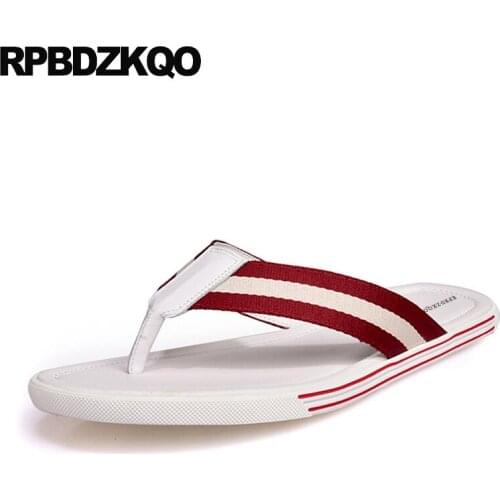 Strap beach white striped designer soft mens sandals 2019 summer outdoor slip on shoes flip flop famous brand slides slippers