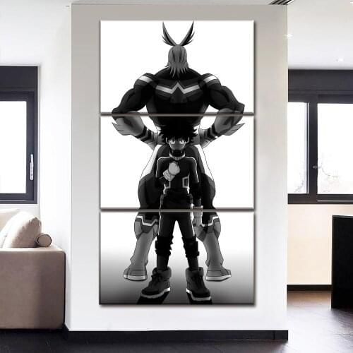 Modern Home Decorative Modular Picture 3 Panel Anime My Hero Academia Painting On Canvas Printing Posters And Decor On The Wall