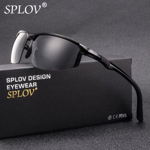 SPLOV Aluminum Magnesium Polarized Sunglasses Men Brand Designer Mirrored Glasses Hight Quality Driving Eyewear De Sol