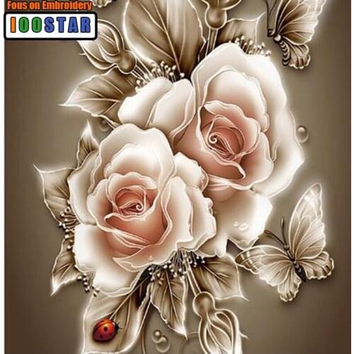 Rhinestone painting crystal Home Decor DIY Diamond painting Rose &butterfly 3D cross stitch pattern diamond embroidery