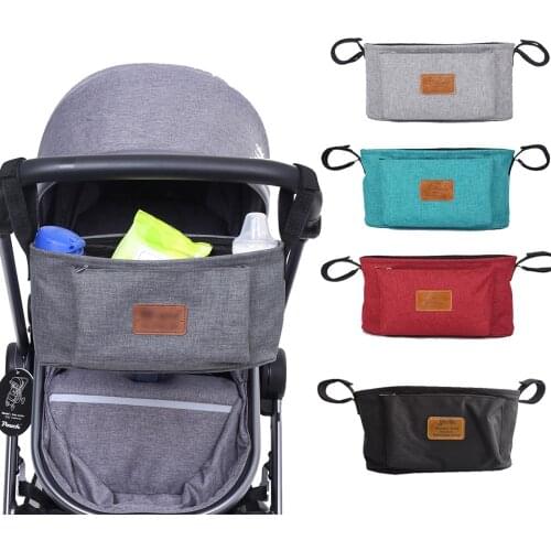 Baby Stroller Organizer Bag Nappy Bags Large Capacity Waterproof Solid Color Mummy Diaper Bag Hanging Carriage Pram Buggy Cart
