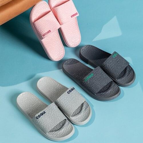 Slippers Womens Household Bathroom Non-slip PVC Plastic Household Slippers for Men Women with Thick Bottom Non-slip Shoes Man