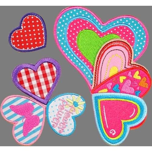 Iron On Love Heart Patches For Clothes Embroidery Applique Love Patch Jeans DIY Iron Sticker For Clothing Decor
