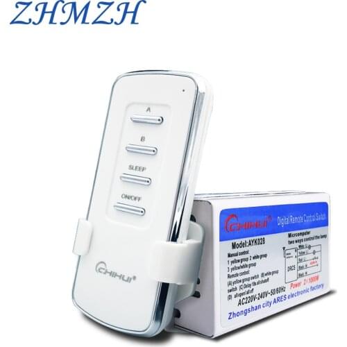 ZHMZH 4 Way 5 Sections ON/OFF Smart Digital Wireless Remote Control Switch Receiver Transmitter for Lamps 3 Ways AC 220V--240V
