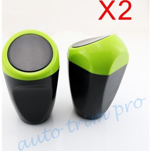 Universarl Green Car Door Dust Bin Storage Bucket Trash Can Rubbish Garbage Bag Accessories 2X