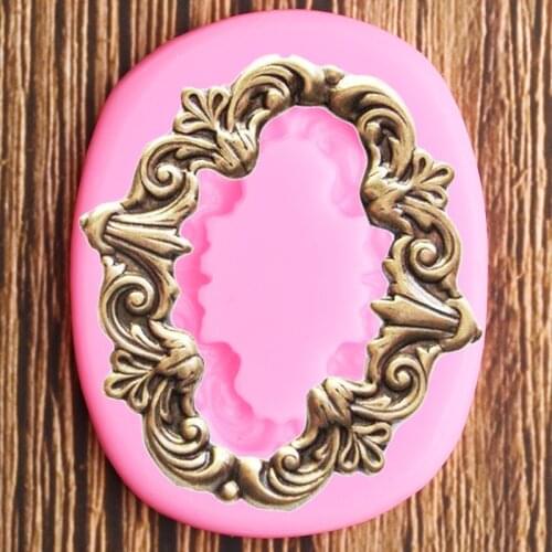 Vintage Frame Cake Border Silicone Mold Scroll Relief Fondant Cake Decorating Tools Cupcake Candy Clay Chocolate Gumpaste Moulds