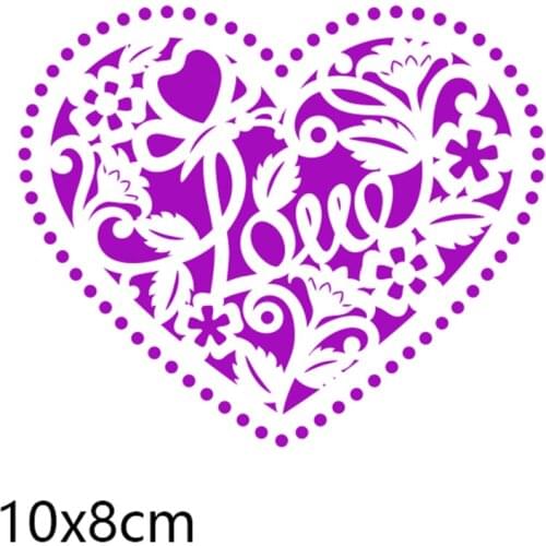 10*8cm Heart and square Metal Cutting Dies and Stamps Stencil for DIY Scrapbooking Photo Album Embossing Paper Card