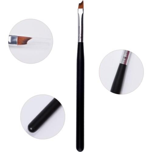 1pcs French Tip Nail Brush Black Handle Design Half Moon Shape Acrylic UV Gel Drawing Painting Pen Manicure Nail Art Tool