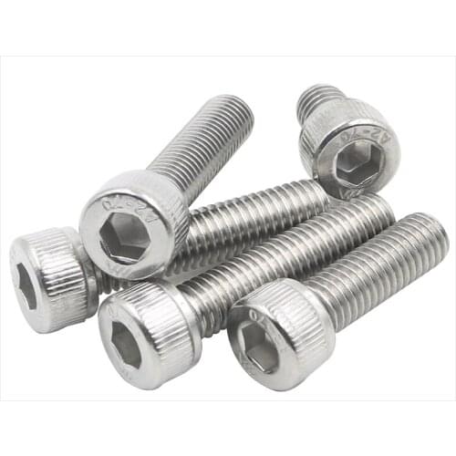 10pcs M5 DIN912 304 Stainless Steel Hexagon Socket Head Cap Screws Inner Hex Socket Bicycle Bolt Metric Thread Allen