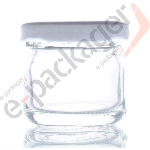48pcs 29ml Glass Cream Jar White Lid Mini Cosmetic Bottles Containers Transparent Pot For Nail Arts Small Can Tin For Balm