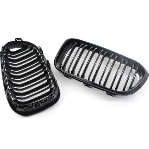 ABS plastic Car middle exhaust grille modified bright black Double line grille for BMW 1 Series F20 2015-2017 118i 120i 125i