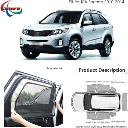 For Kia Sorento 2010 Car Full Side Windows Magnetic Sun Shade UV Protection Ray Blocking Mesh Visor Car Decoration Accessories