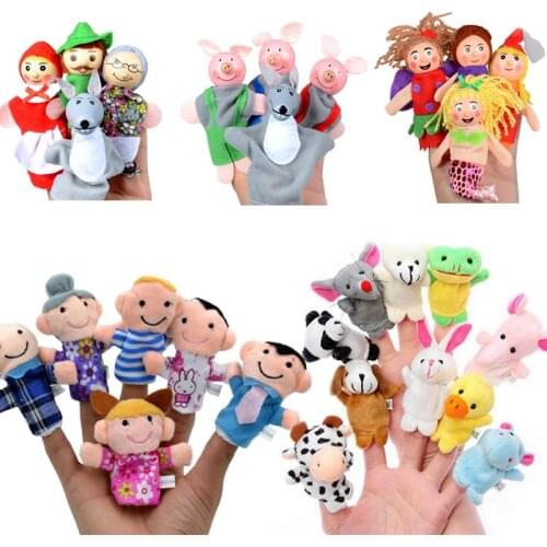 Baby Finger Puppets Mini Animal Early Educational Hand Cartoon Animal Plush Doll Theater Plush Toys For Children Christmas Gift
