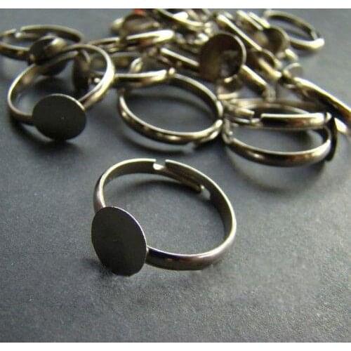 Free shipping!!!!! 400pcs/lot Silver Plated Adjustable Base Ring With 8mm Pad