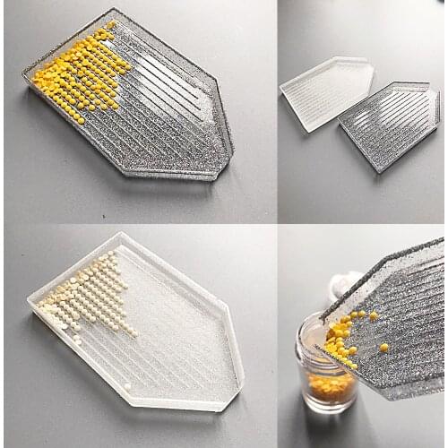 Handmade Drills Plates Diamond Painting Tools Silver White Trays Glitter Pigments