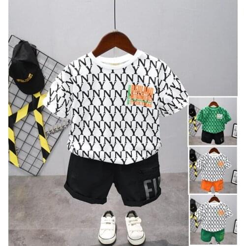 2020 Summer Linen Baby Girls Suits Cotton Kids Outfits Children Clothing Set Boy T-shirts Tops + Shorts Toddler Clothes 2-7Year