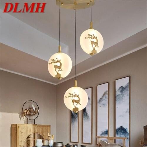 DLMH New Pendant Light Modern Luxury Brass Lamp Fixtures LED Decorative For Home Stairs Dining Room