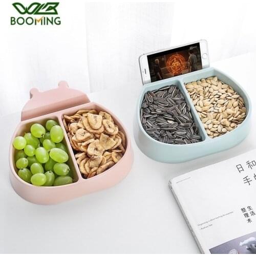 WBBOOMING Creative Shape Bowl For Seeds Nuts And Dry Fruits Storage Box Garbage Holder Plate Dish Organizer With Phone Holder