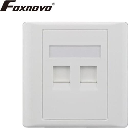 Foxnovo CAT 6 Wall Outlet Plate RJ-45 Network Ethernet Socket with Double Ports