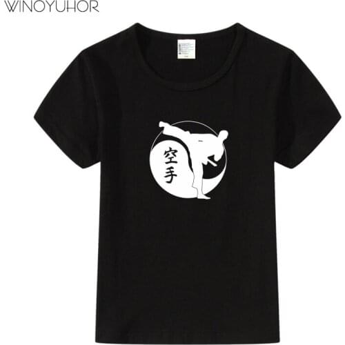 Baby Children Casual Boys Clothes T Shirt Karate Cool Print T-shirts Kids Girls 2-9 Years Funny Tshirt High Quality