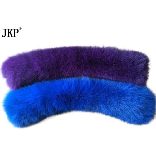 JKP Real Fox Fur Collar Warm Scarf Ladies Wrap Shawl Shrug Wholesale Hot Sale Warm Collar Scarf Ring Blue Womens Clothing