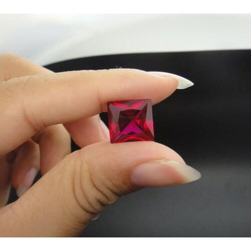 Joanlyn Ruby Princess Cut Ruby Gem Square Faceted Gemstone Multiple Sizes to Choose C30R