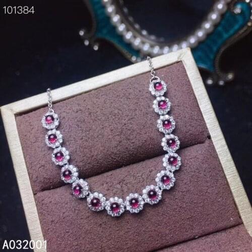 KJJEAXCMY fine jewelry natural garnet 925 sterling silver new women gemstone hand bracelet support test classic