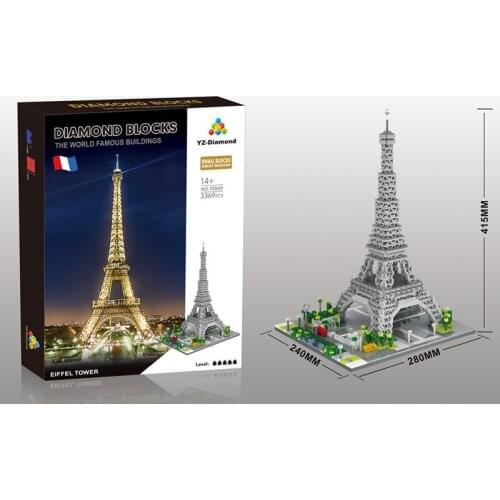 Building Blocks WLtoys YZ069 Paris Tower Architectural Model Tiny Particle Assembled Toy Decoration Gift for Children and Amante