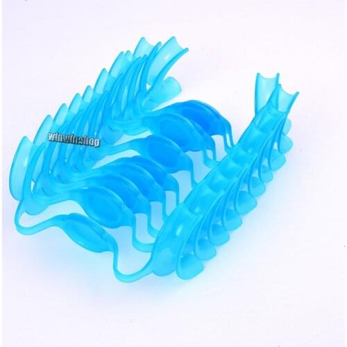 M Type Mouth Opener Cheek Retractor Expanders Teeth Whitening Dental Blue Lip Retractors 10pcs