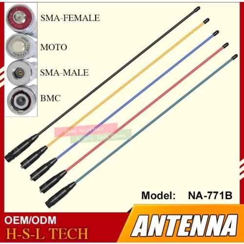 High Gain Mobile Radio Antenna SMA/BNC 144/430MHz Dual Band Walkie Talkie Antenna VHF/UHF Portable Dual Band Radio Antenna