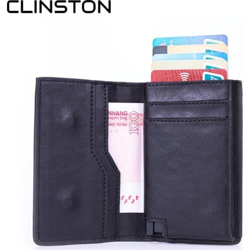 RFID 2021 New Card Holder Mens PU Fashion Cardholder ID Credit Metal Card Case Customizable Automatic Card Case Popular