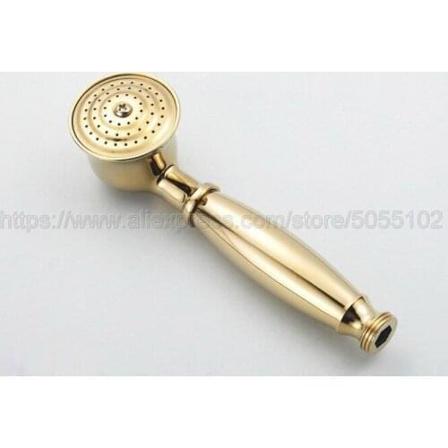 Shower Heads Gold Brass Bathroom Hand Held Shower Sprayer Head With Luxury Telephone Style Rainfall Shower Faucet zhh013