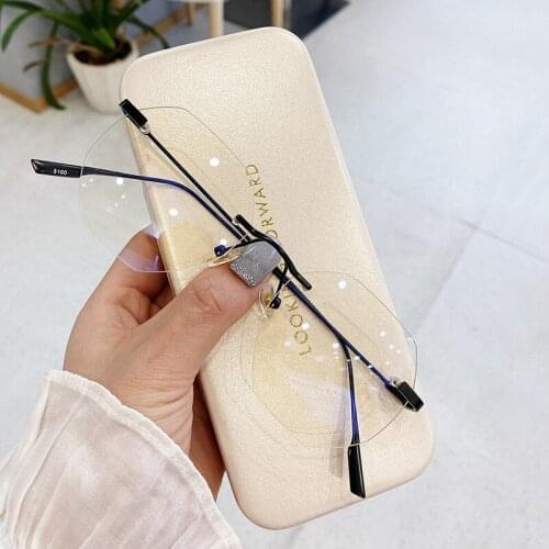2020 Anti Blue Light Glasses Frame Rimless Oversized Computer Eyeglasses Vintage Men Women Transparent Frames