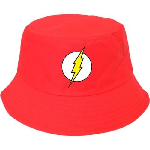The BIG BANG Theory bucket hat The lightning Print The Flash Men print fisherman hat Hot Sale Casual women panama sombrero