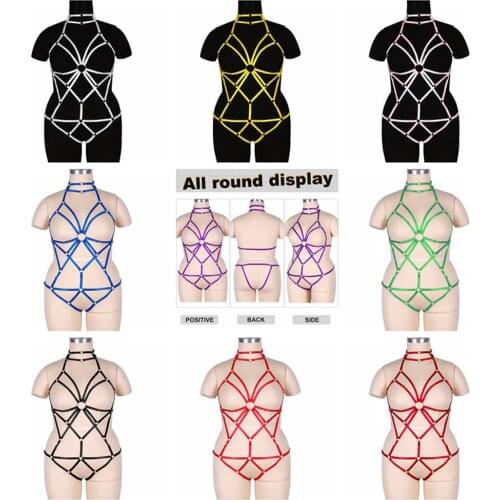 Body Harness Bondage Plump Women Underwear Punk Goth Plus Size Erotic Lingerie Set Suspenders Bdsm Garters For Stockings Belt