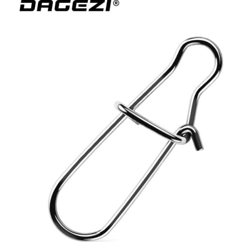 DAGEZI Stainless Steel Swivel Safety Snaps 25pcs/lot Black/Silver Fast Clip Lock Swivel Solid Rings Fishing Connector