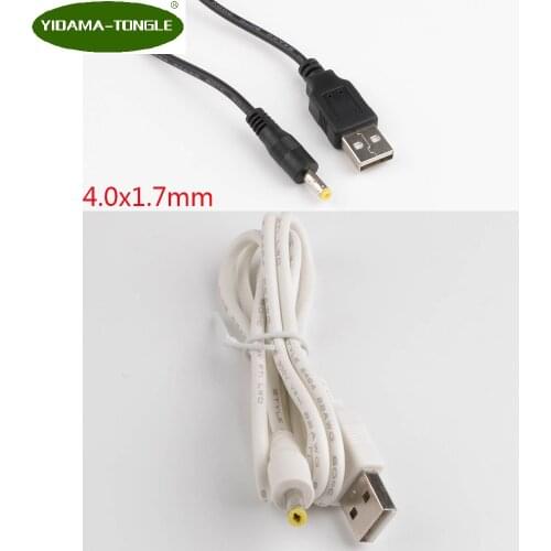 DC Power Plug USB Convert To 4.0*1.7mm/DC 4.0*1.7 White Black Jack With Cord Connector Cable