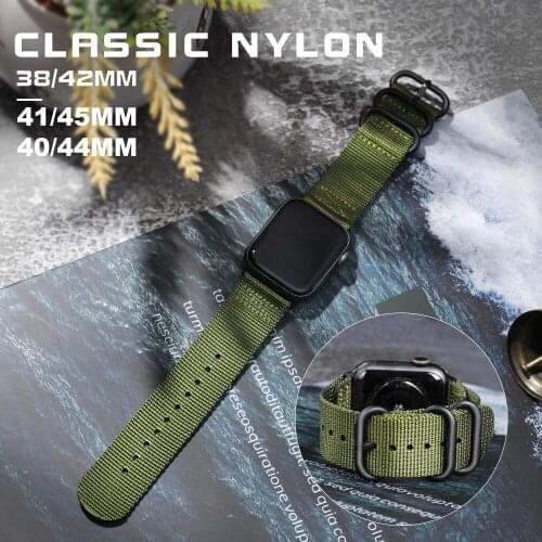 NATO strap For Apple watch band 44mm 40mm iWatch band 42mm 38mm Sports Nylon belt correas bracelet Apple watch series 6 5 4 3 se