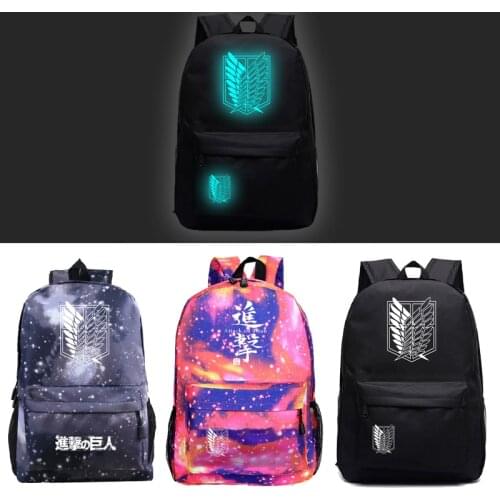 Attack on Titan Backpack Men 2 Women Backbag Travel Mochila Hombre Laptop Back to School Bag For Teenage Girls Sac a Dos Plecak