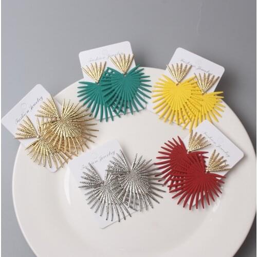 Exaggerated Abstract Statement Drop Earrings Gold Color Metal Top Personality Dangle Earrings for Women pendientes mujer moda