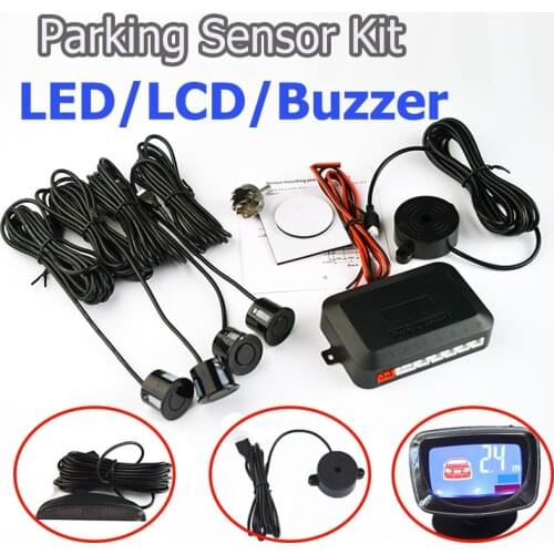 SINOVCLE Car Parking Sensor Kit Buzzer / LED / LCD Display Reverse Backup Radar Monitor System 12V 8 Colors