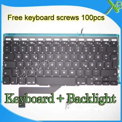 Brand New For MacBook Pro Retina 15.4" A1398 German Deutsch QWERTZ Tastatur Keyboard+Backlight Backlit+screws 2013-2015 Years