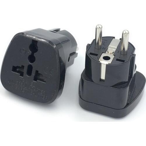 UTA Universal Travel Adapter European Plug International Power Socket Wall Electrical Connector with Safety Shutter