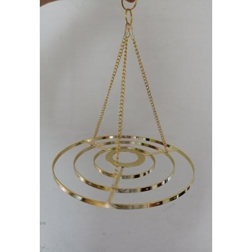 Camal 1PCS 8.6" 22CM Gold Hanger Centerpiece Chandelier Frame Wedding Christmas Party Crystal Beads Hanging DIY Decoration