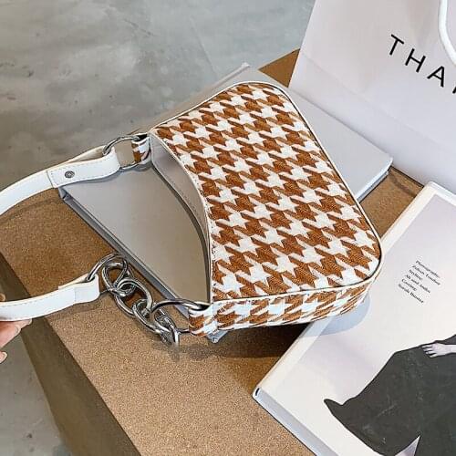 Hot Unique Bag Design Vintage Tweed Underarm Bag Handbag & Elegant Chain Shoulder Bag Width 21cm Height 12cm Thickness 6cm