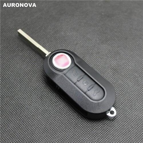 AURONOVA New Replace Original Key Shell for FIAT 500 Panda Punto Bravo 3 Buttons Personalized Car Key Case